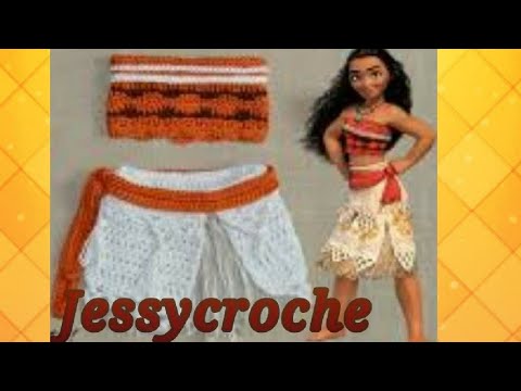 Fantasia Moana Baby Em Crochê