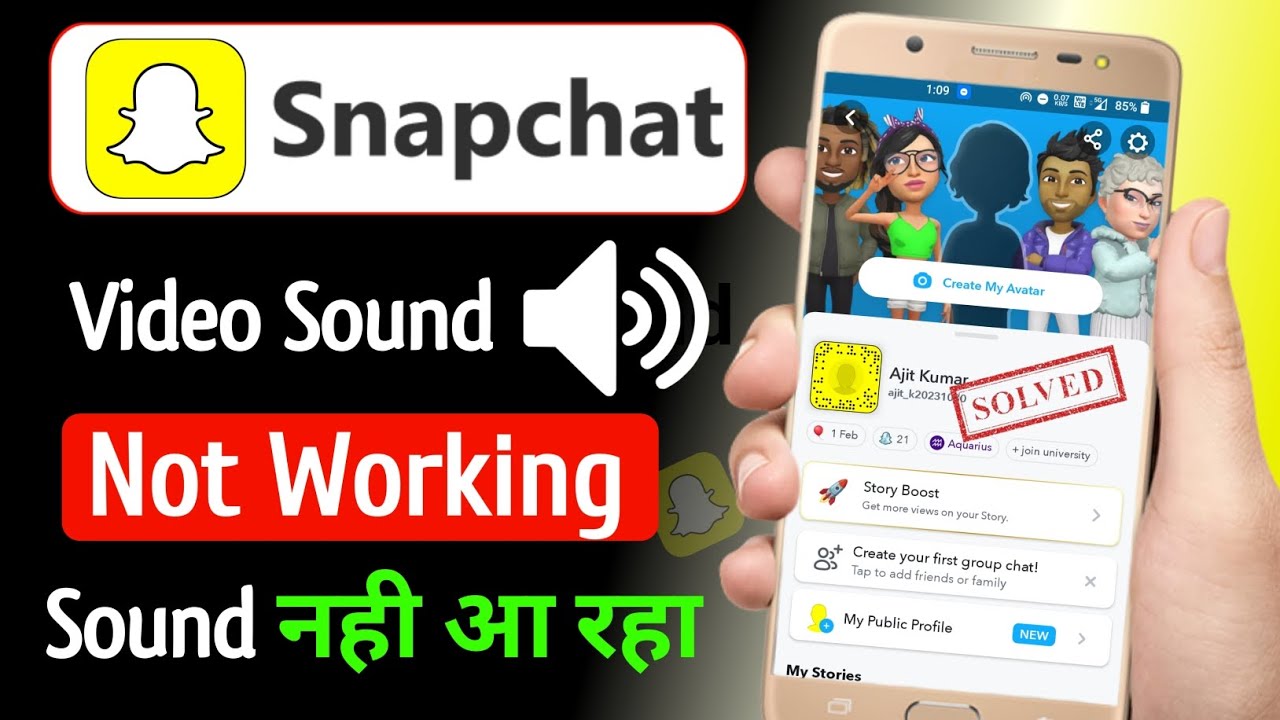 Snapchat video sound not working | Snapchat video sound problem | Snapchat video me sound nhi aa rha