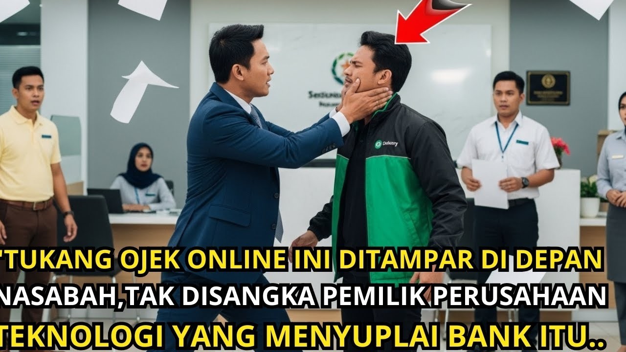 TUKANG OJEK ONLINE DITAMPAR DI DEPAN NASABAH, TERNYATA IA PEMILIK PERUSAHAAN TEKNOLOGI BANK ITU!!