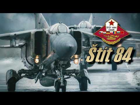Štít 84 - Vzlet 72 letadel MiG-21 a MiG-23 z letiště Žatec za 4min 55s (1984) - Rarita - ČSLA