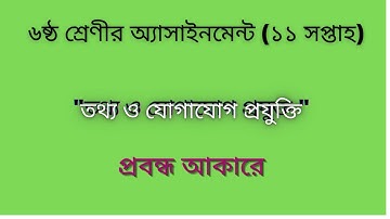 Class 6 ICT Assignment Week 11