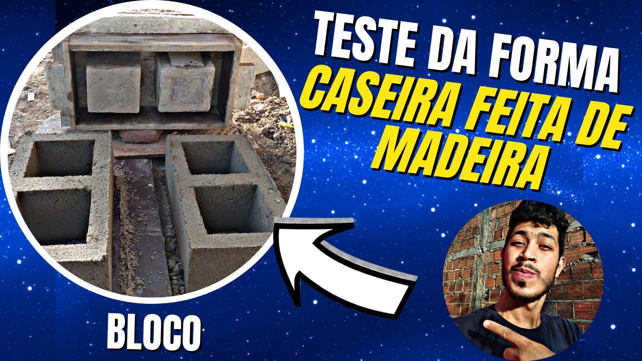 TESTE ! Forma de Bloco de Cimento Feita Com Madeira ! FORMA DE MADEIRA PARA BLOCO DE CIMENTO !