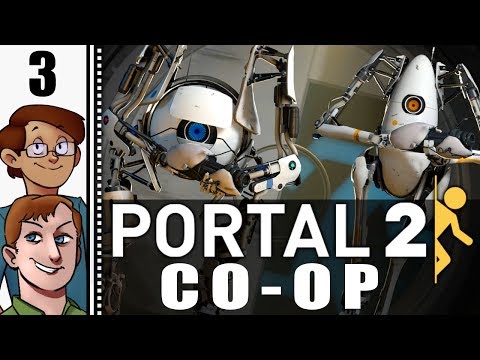 Let's Play Portal 2 Co-op Part 3 - Hard-Light Surfaces