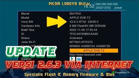 Update Versi 2.6.3 Via Internet MATRIX APLEE HD DVB-T2 Merah Upgrade Firmware PICOM LODOYO Blitar