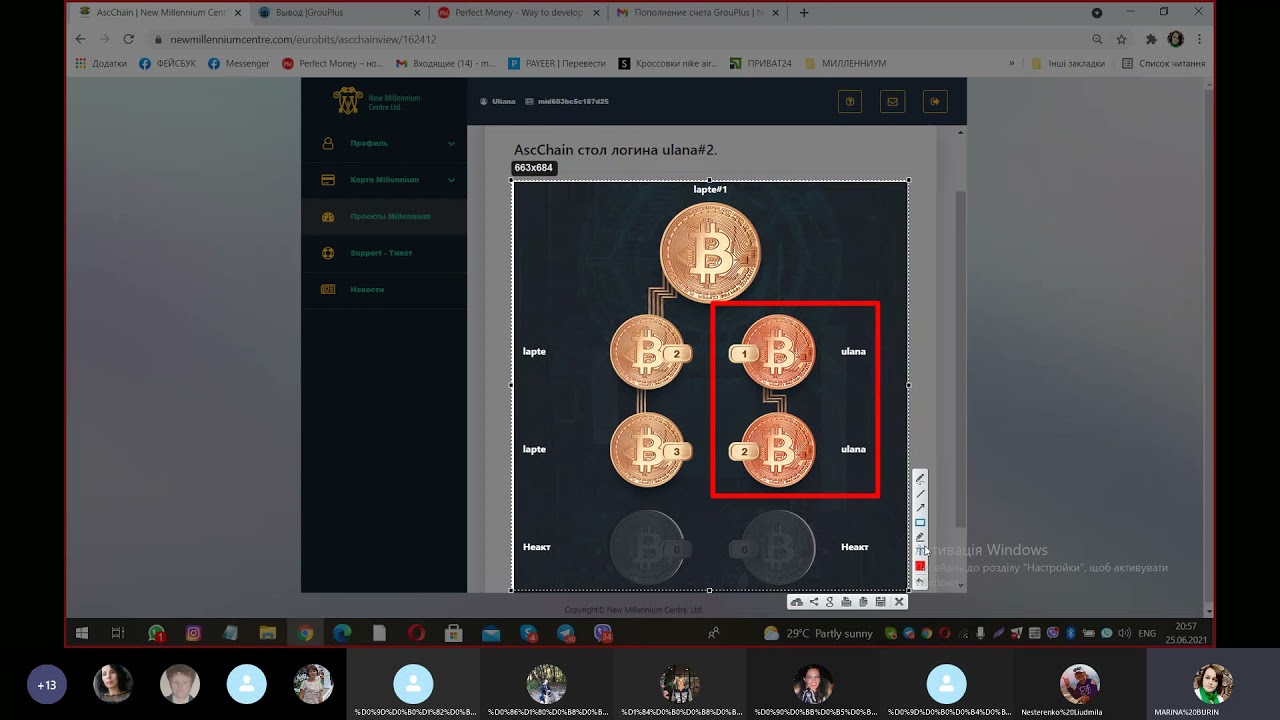 Вывод  170 $  из GrouPlus45  и переход в EuroBit