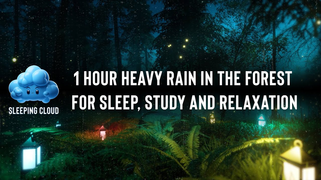 Sleeping Cloud I 1 Hour Heavy Rain In The Forest For Sleep, Study And ...