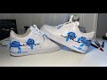 My FIRST CUSTOM SNEAKERS! Blue Rose Edition!! *satisfying!*
