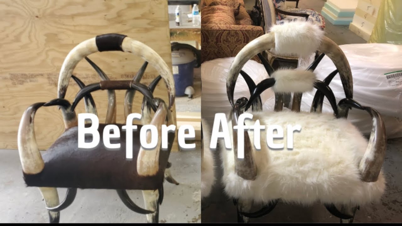 DIY-HOW TO UPHOLSTER A CHAIR | HORNED CHAIRS - YouTube