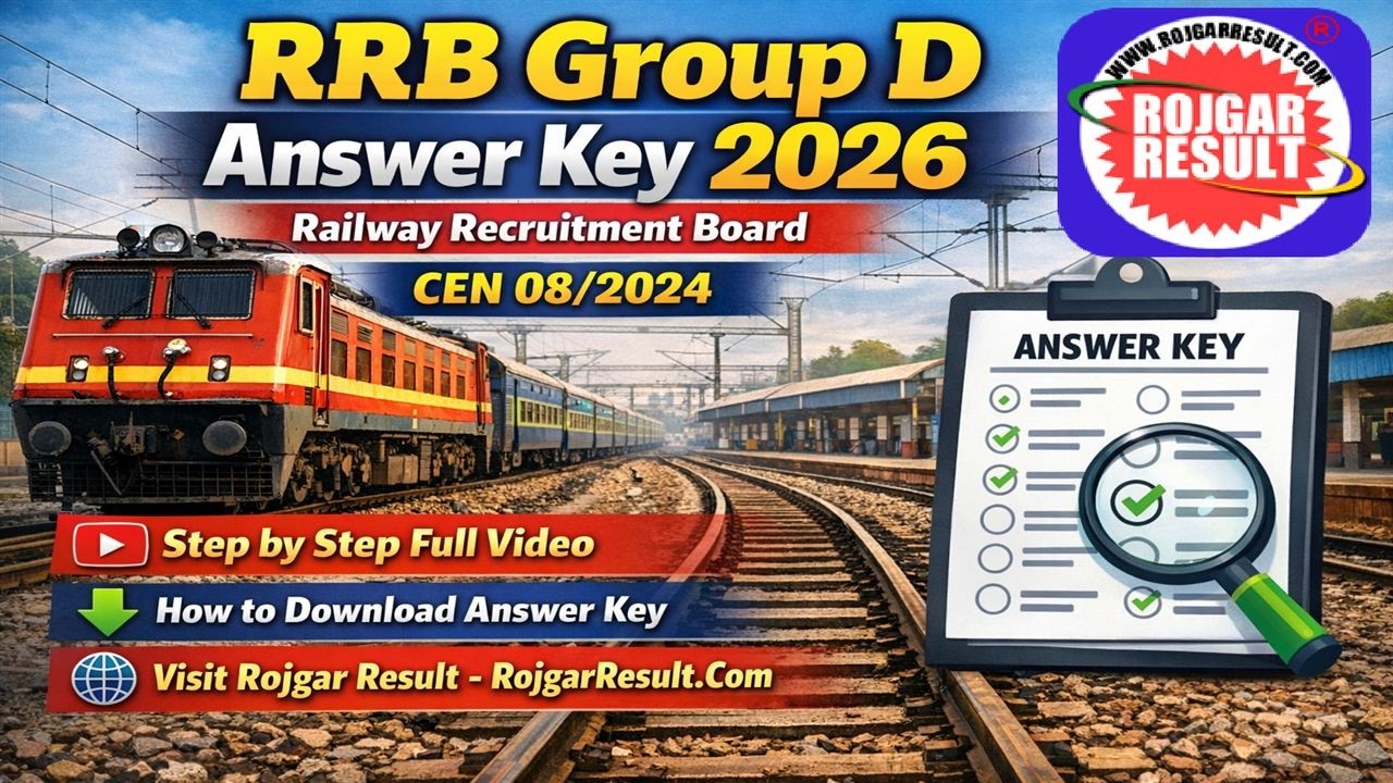 Railway RRB Group D Answer Key 2026 | Kaise Check Kare | CEN 08/2024 | Step by Step Full Video