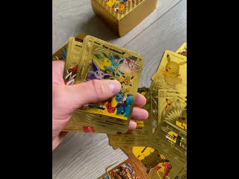 Золотые карточки,покемон карты 110шт, видео 1