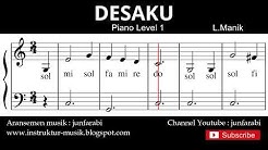 not balok desaku - tutorial piano grade 1 - notasi lagu anak - doremi solmisasi  - Durasi: 1.25. 