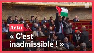 Le député LFI brandit un drapeau palestinien à l’Assemblée nationale, la séance suspendue