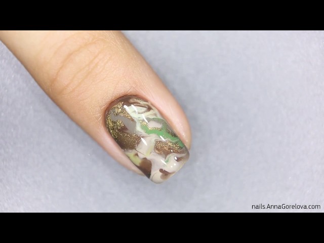 Abstract wet gel-polish nail design / Абстрактный дизайн гель-лаками по-мокрому