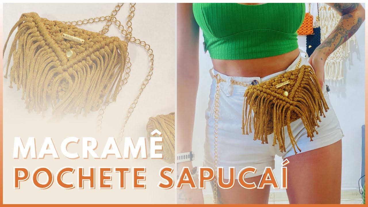 Bolsa de Macramê • Pochete Sapucaí • Bolsa para o Carnaval 🎊 | Rápida e fácil de fazer 🪢 Macramê Bag