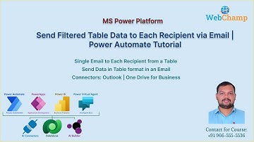 Power Automate 5: Send Filtered Table Data to Each Recipient via Email | Power Automate Tutorial