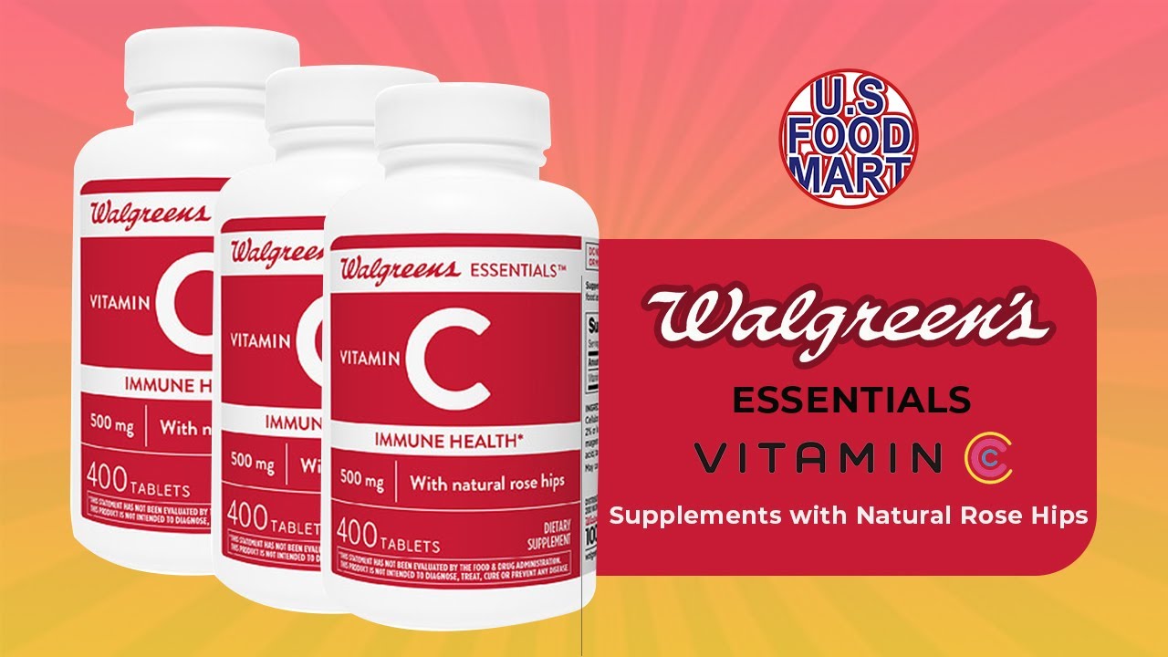 Walgreens Essentials Nature Made Vitamin C supplements with Rose Hips