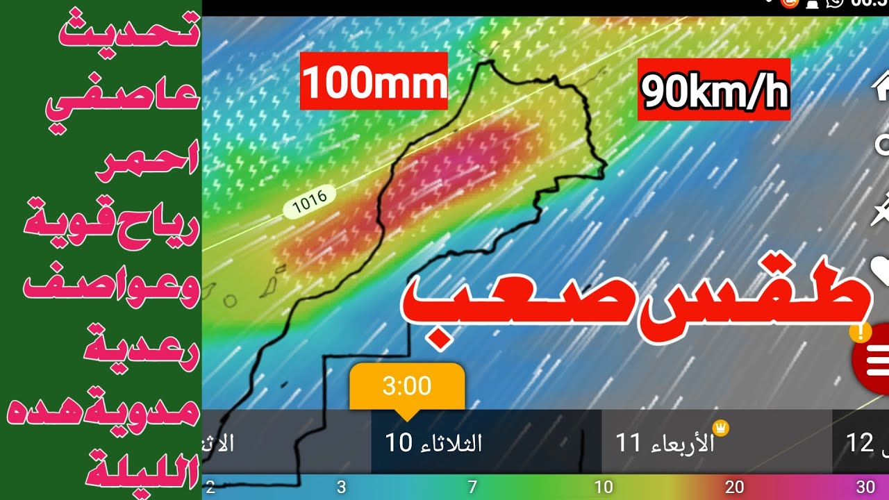 حالة الطقس بالمغرب طقس صعب هده الليلة وغدا رياح عاتية وعواصف رعدية ...