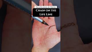 Chain on the Life Line #palmreading #handlines #lifeline#chiromancy #spiritualtiktok #mystic