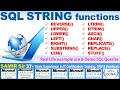 Sql string function like len ltrim rtrrim substringreplaceupper lower stuff replicateascii