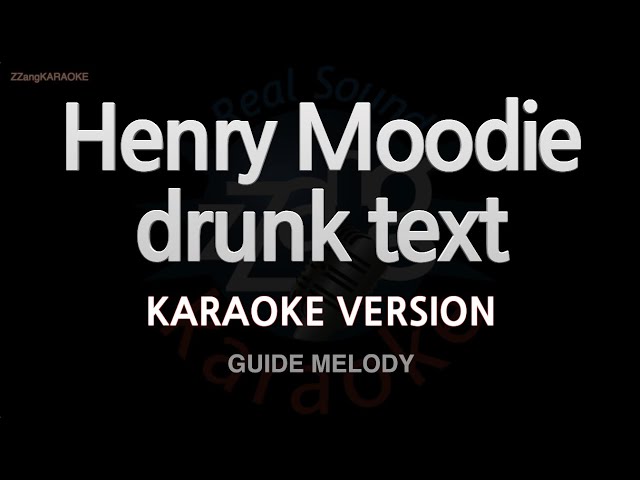 [짱가라오케/노래방] Henry Moodie-drunk text (Melody) [ZZang KARAOKE] class=