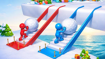 Snow Race 3D: Ice Bridge Run - Gameplay Walkthrough Part 1 Stickman Snow Run Race - Android Gameplay