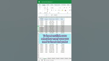 ▶️ How to insert or delete rows and columns in excel - Shortcut