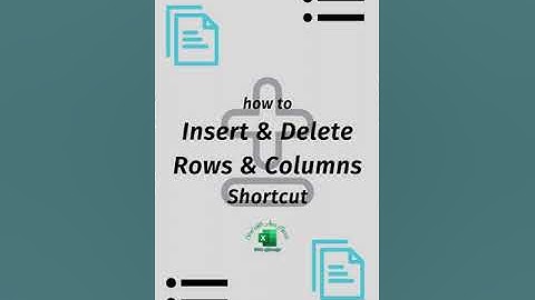 ▶️ How to insert or delete rows and columns in excel - Shortcut