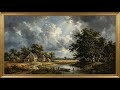 Peaceful River &amp; Waterfall Sounds | Gold Frame TV Art | Art Screensaver for TV 2 Hrs