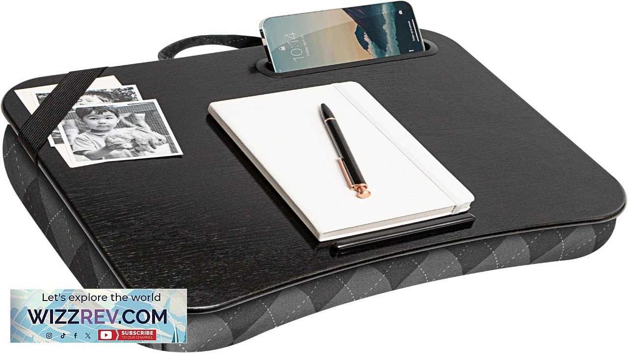 LAPGEAR Designer Lap Desk with Phone Holder and Device Ledge Gray Review