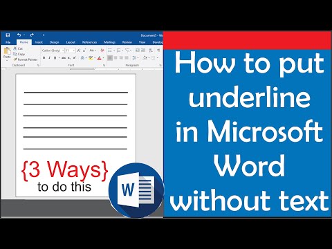 Как сделать подчеркивание в Microsoft Word без текста