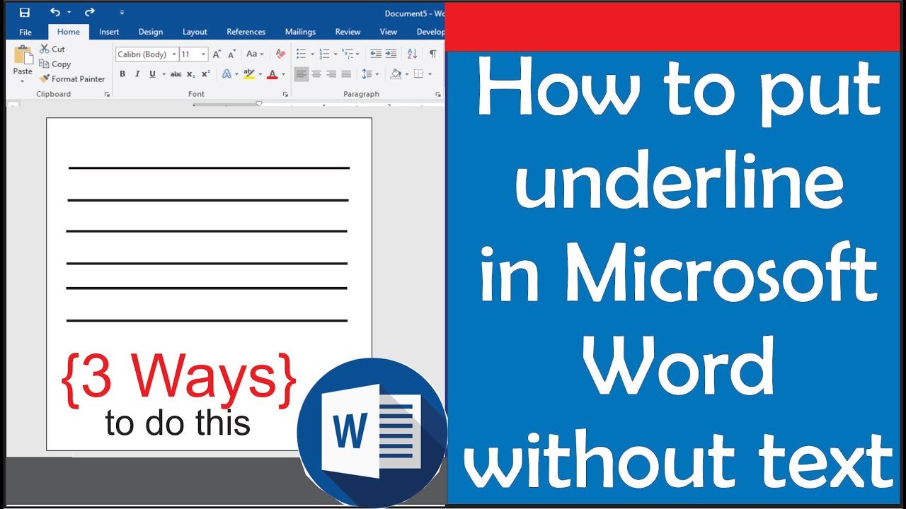 how-to-put-underline-in-microsoft-word-without-text-youtube