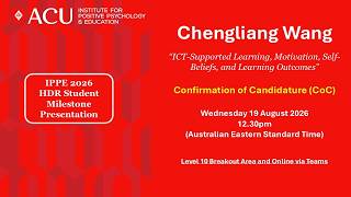 HDR Student Milestone Presentations | Confirmation of Candidature | Chengliang Wang | 19.08.2026