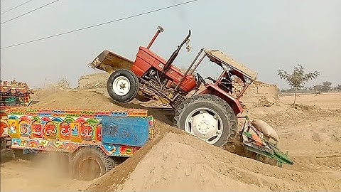 Fiat 640 Tractor Perfomance On Front Blade Loading Trolley High Bhakkar 2022