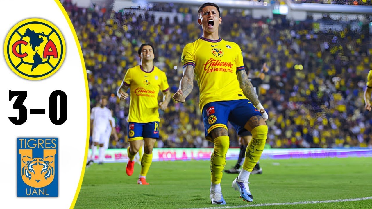 America vs Tigres 3-0 Resumen Y Goles COMPLETO 🔥 Liga MX 2025 Jornada ...