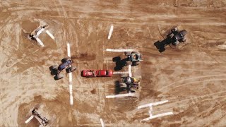 Monster truck best trick from above drone eye view