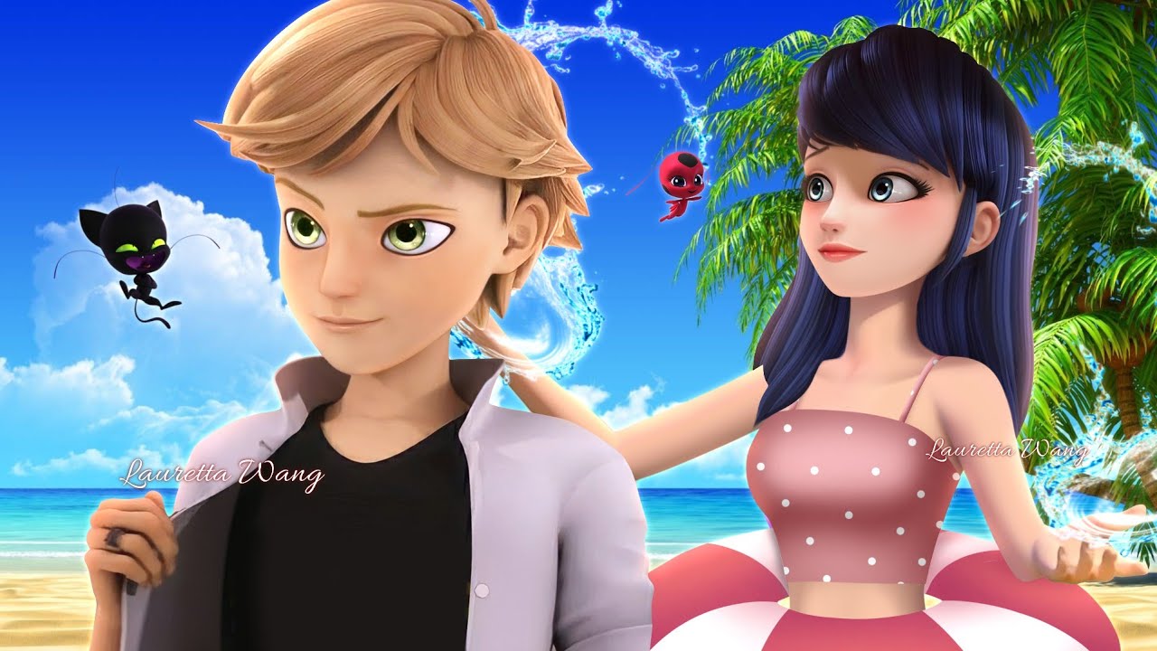 Adrien and Marinette in the beach | Miraculous Ladybug Summer edit ...