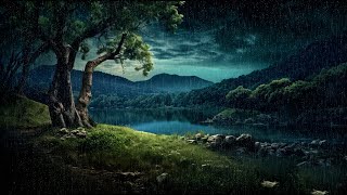 🎶 Whispers Of Rain | Twilight's Embrace At The Forest Lake | Dusk's Rain Symphony | Rainy Nightfall