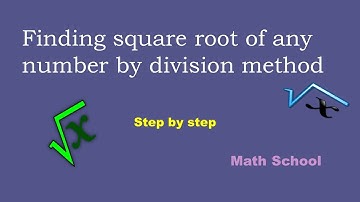 Finding square root of any number or large number by division method -very quick and simple trick.
