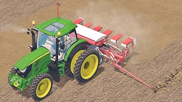 Farming Simulator 15 John Deere 6155R + Kverneland Accord Optima V + Fendt 718 + Kuhn Discover XS