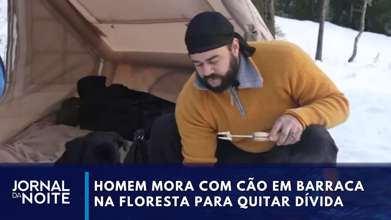 Norueguês mora com o cão em barraca na floresta para quitar dívida