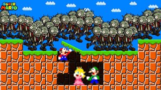 Mario Created Bunker to Survive from Plants vs Zombies in Super Mario Bros | PVZ Animation