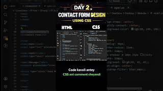 Build a website in 5 days | Day2 |Techvision26 #shorts #coding #html #css #shortvideos