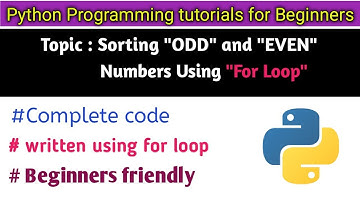 python code to separate odd and even numbers in the array using for loop/separating odd and even