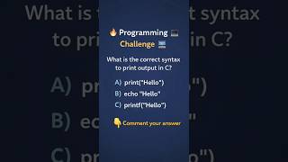 Programming Challenge 💻Can you solve this?#computereducation#coding#shorts#yputubeshorts#Think IC