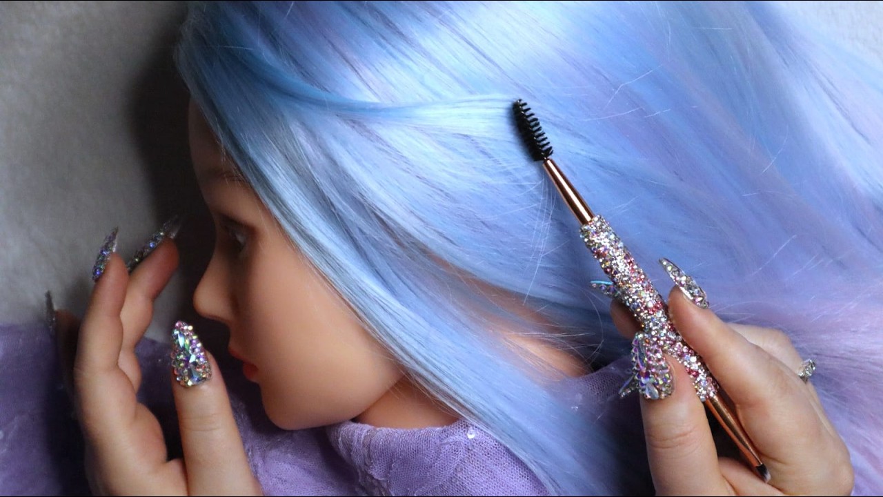 ASMR Detailed Hair Brushing, Tracing & Scalp Care ✨ Visual Triggers for Relaxation