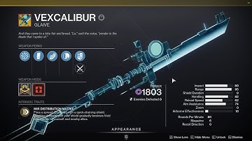 Destiny 2: Vexcalibur Secret Exotic Mission //NODE.OVRD.AVALON// (Full Mission & Glaive Gameplay)