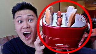 DIY HOT DOG TOASTER GADGET!! (DO NOT TRY THIS)