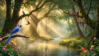 Morning in the Enchanted Forest 🌿 Birdsong & Gentle River Sounds for Deep Relaxation.