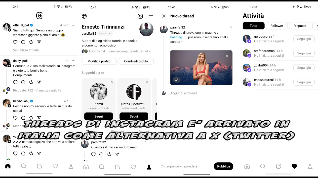 Threads di Meta è arrivato in Italia come alternativa a X Twitter - YouTube
