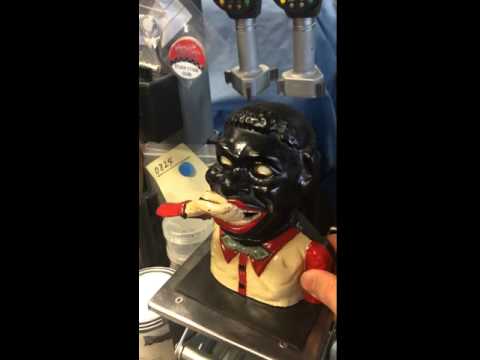 Black Man Cast Iron Mechanical Bank Americana